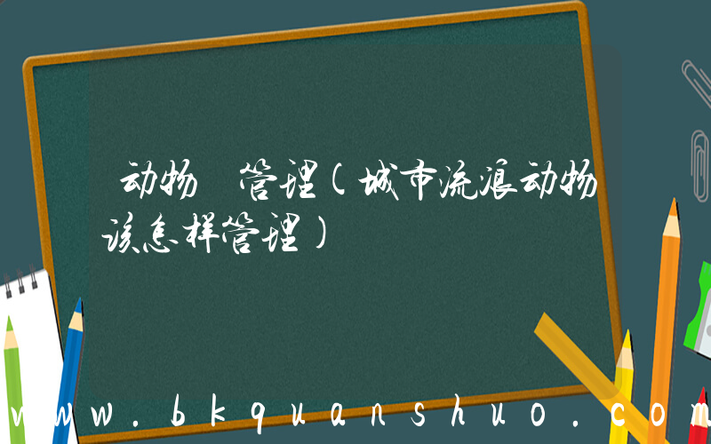 动物 管理(城市流浪动物该怎样管理)